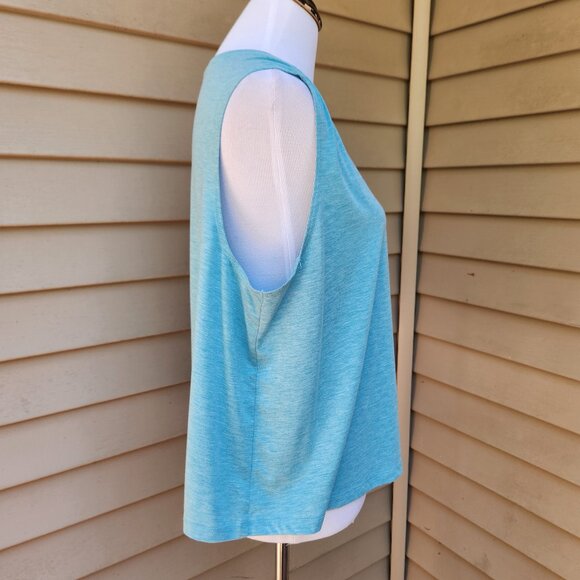 all in motion Plus Light Blue Crop Tank Top Crewneck Solid Athleisure Lounge - Picture 12 of 15